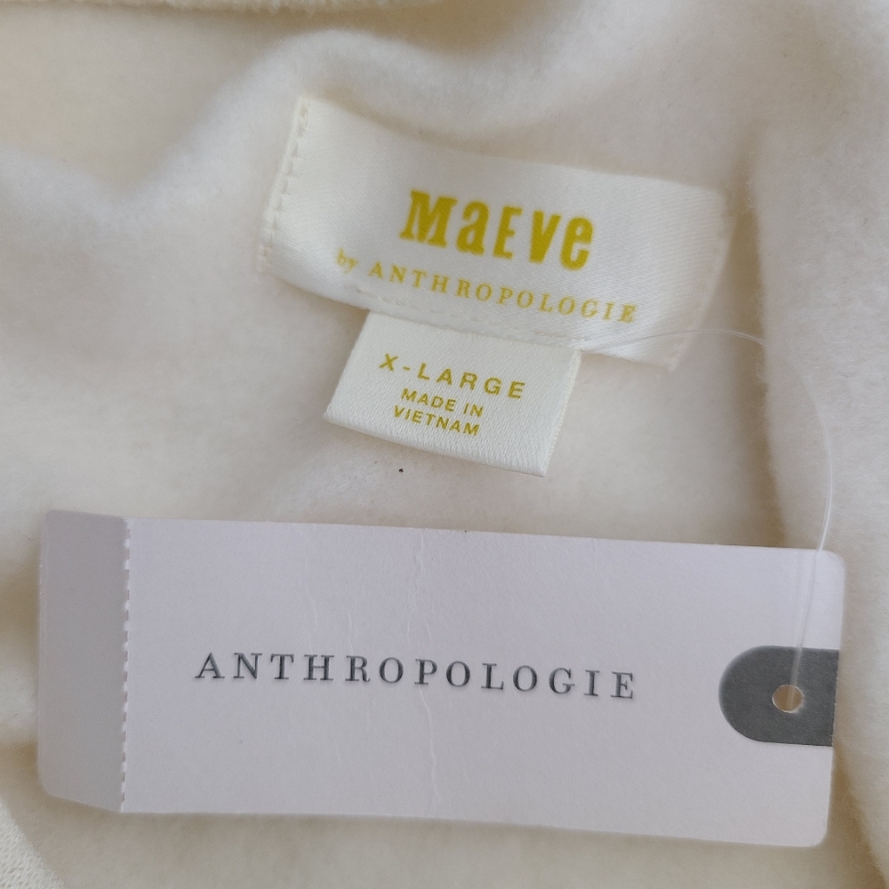 Maeve by Anthropologie Cream Funnel Neck Sweater NWT XL Oversized Cozy - Picture 6 of 9
